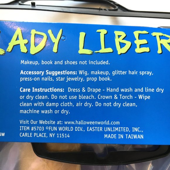 Lady Liberty Statue of Liberty Stars  Costume *  NOS - Picture 4 of 5